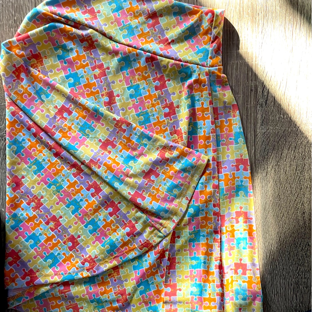 LuLaRoe puzzle piece autism support size 4 kids skirt